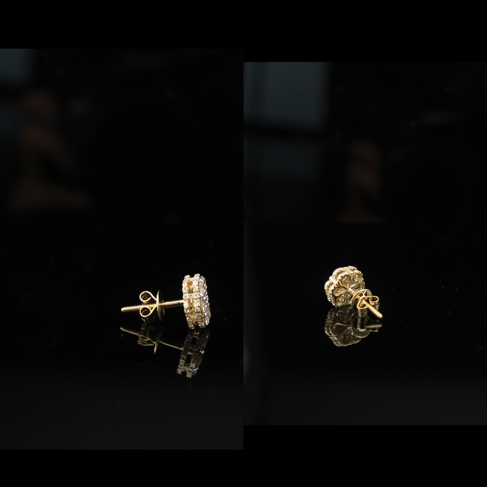 10K Diamond Flower Studs 1.5 ctw