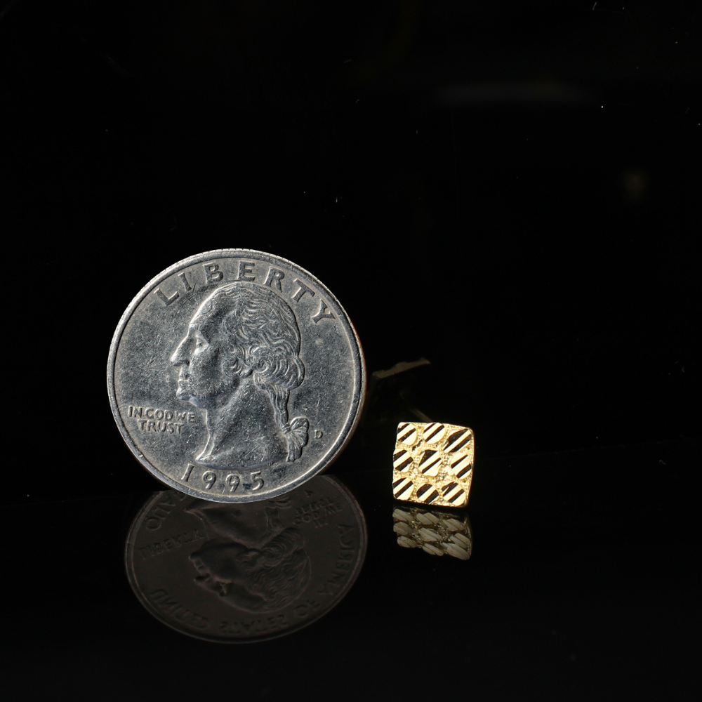 10K Square Nugget Studs