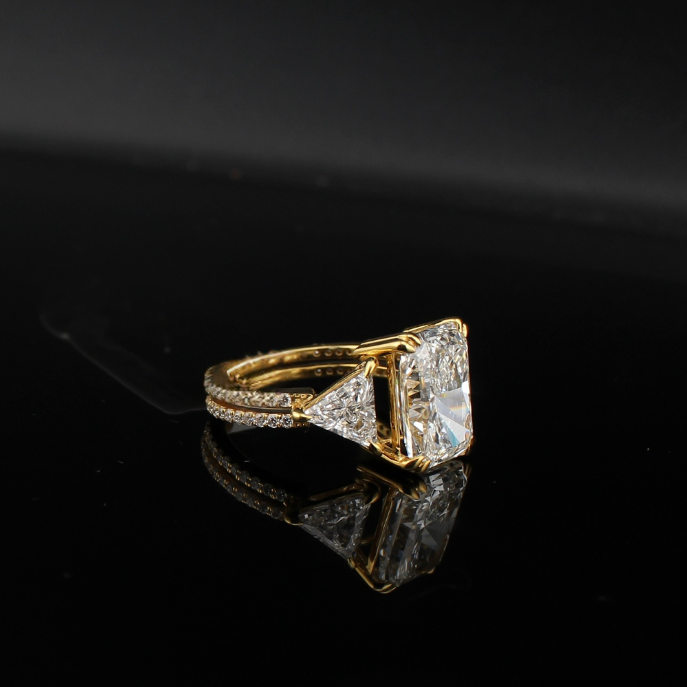 14K Lab Diamond Radiant Engagement Ring