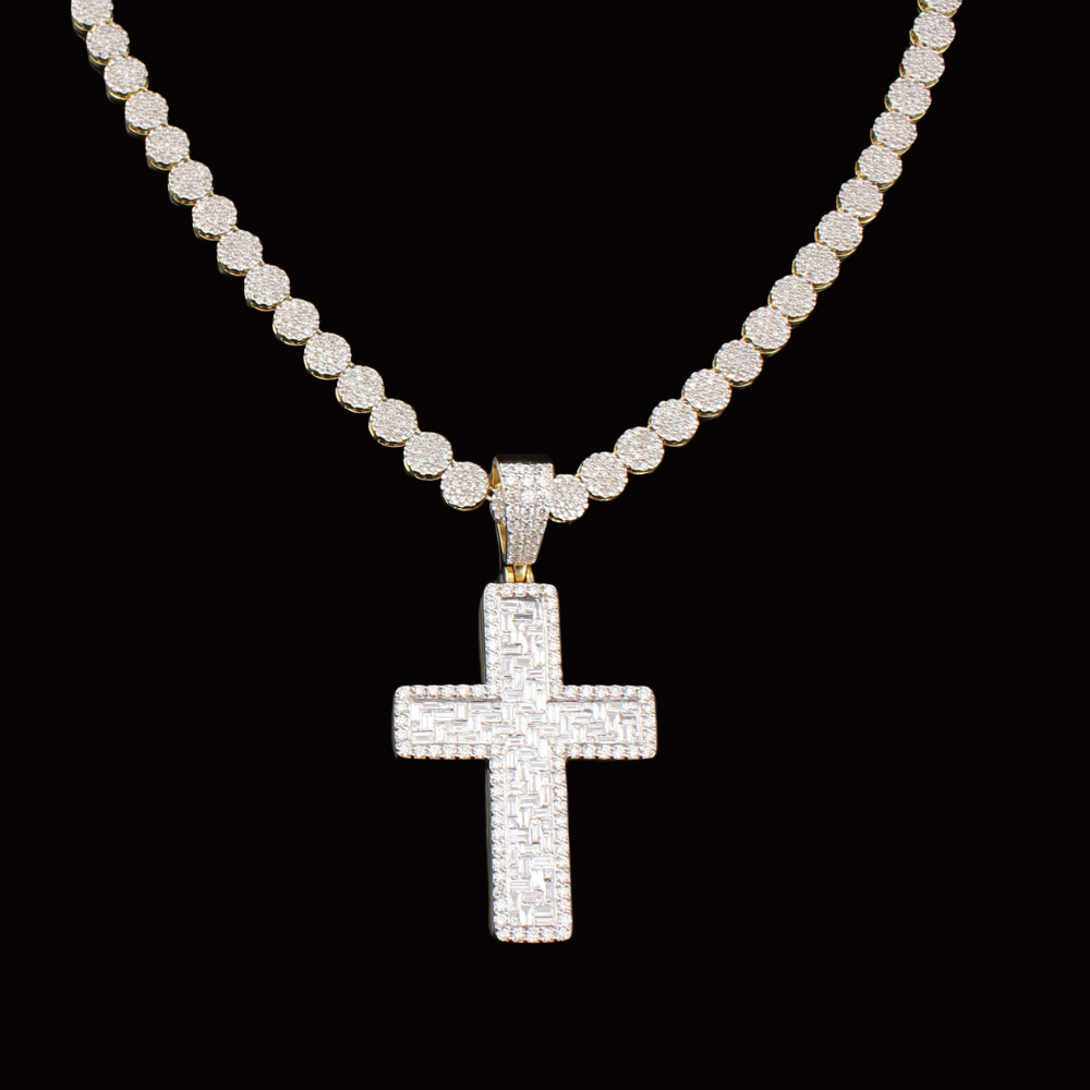 10K Diamond Chain & Diamond Cross