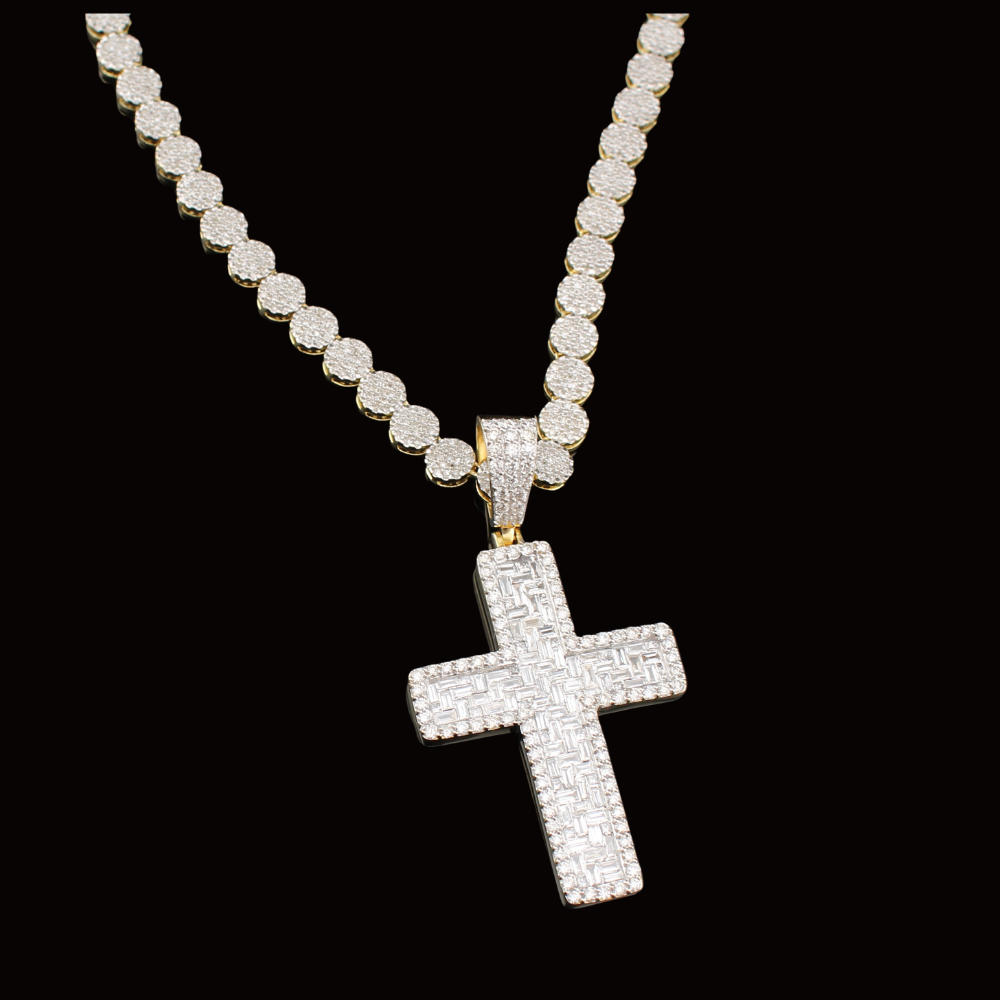 10K Diamond Chain & Diamond Cross