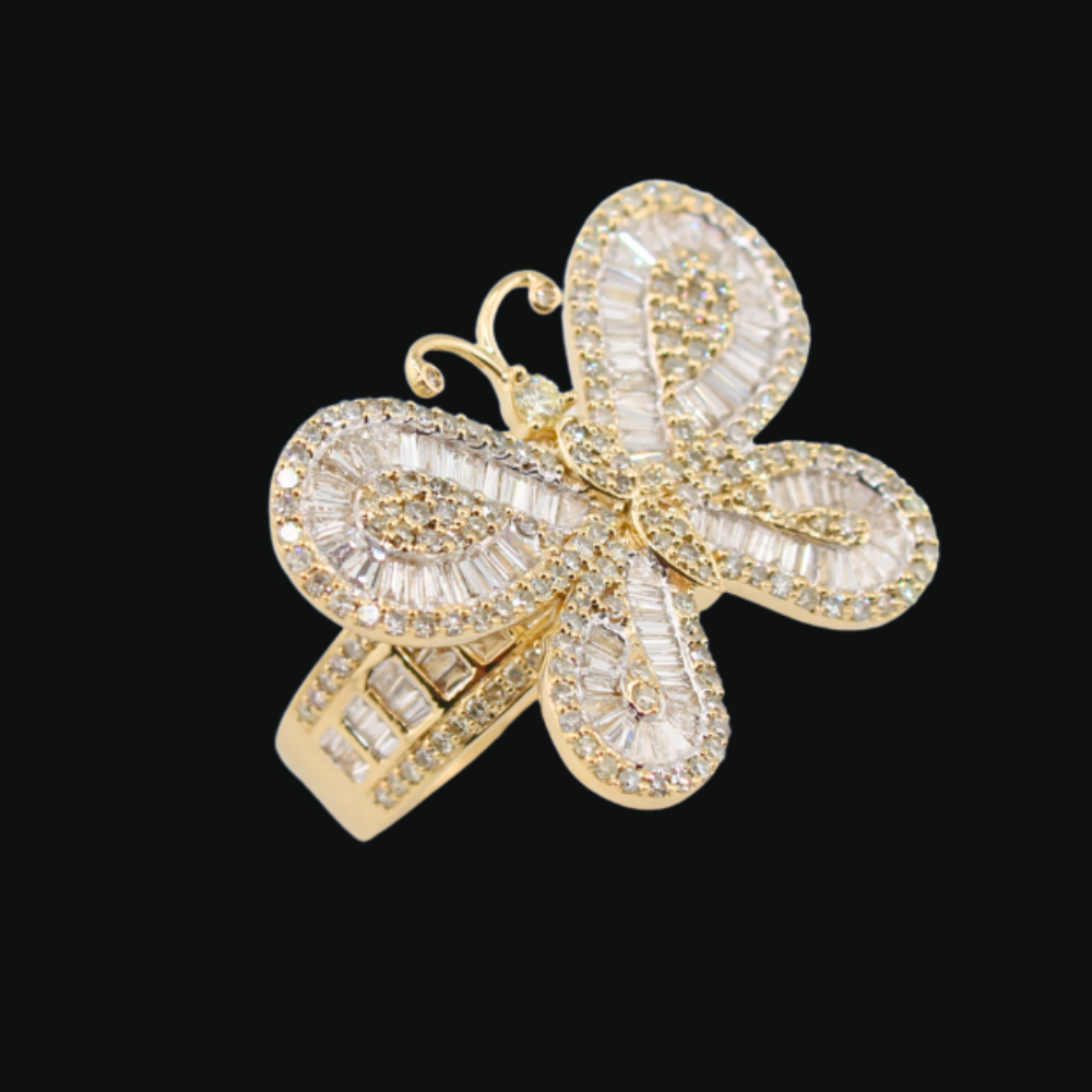 10K Diamond Butterfly Ring