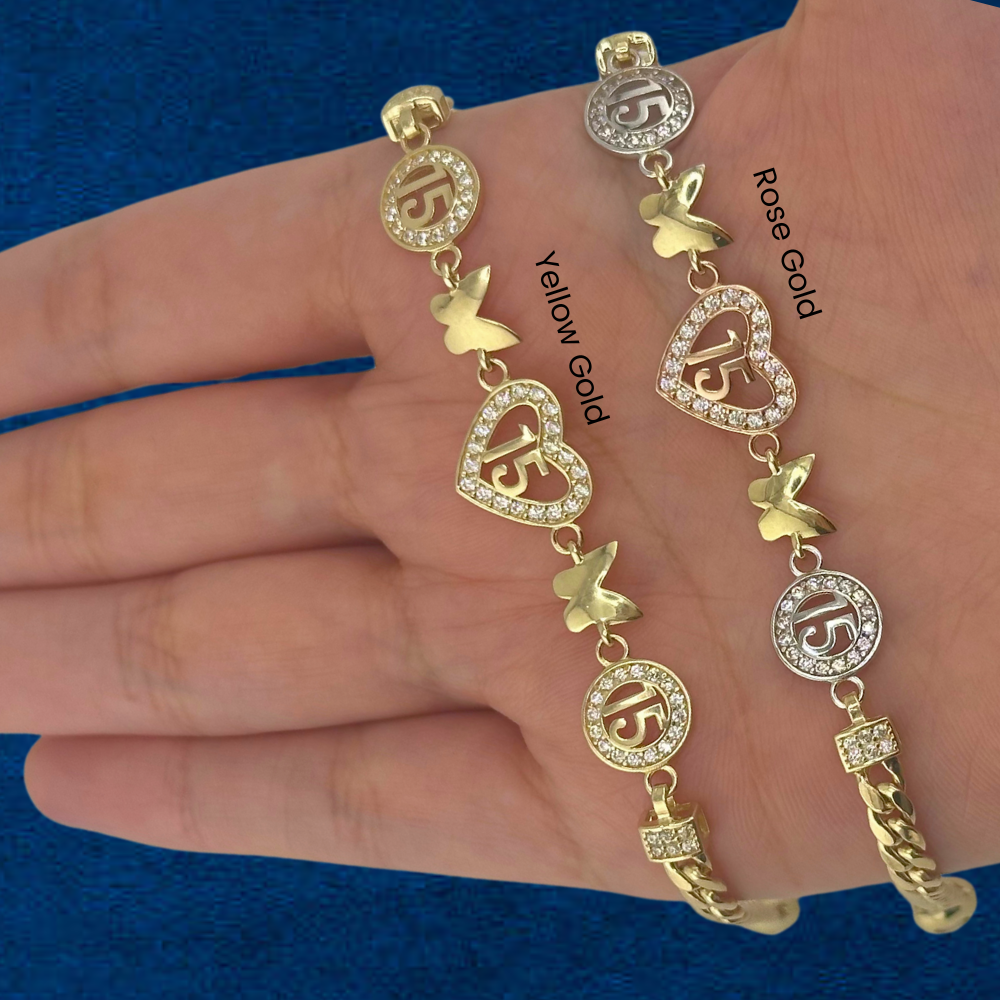 10K Quinceañera Bracelet