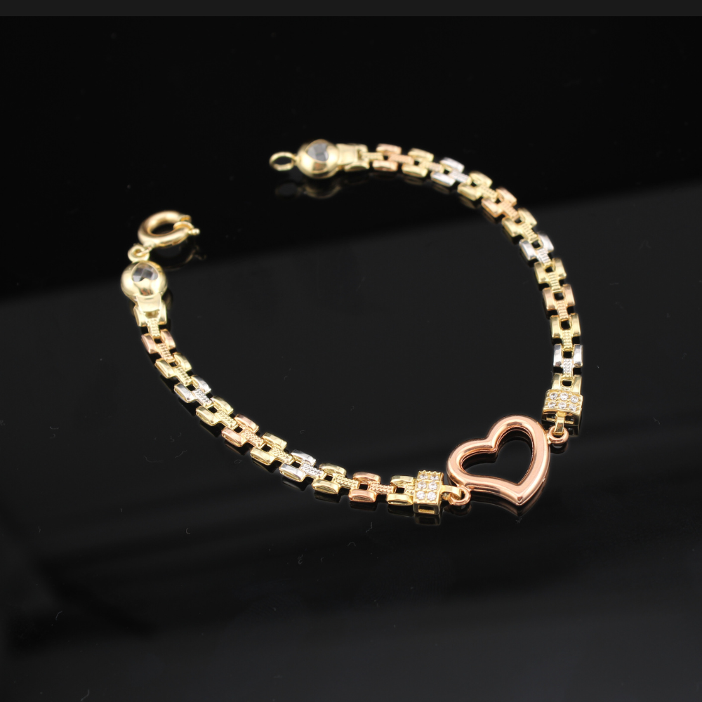 10K Rose Gold Heart Bracelet