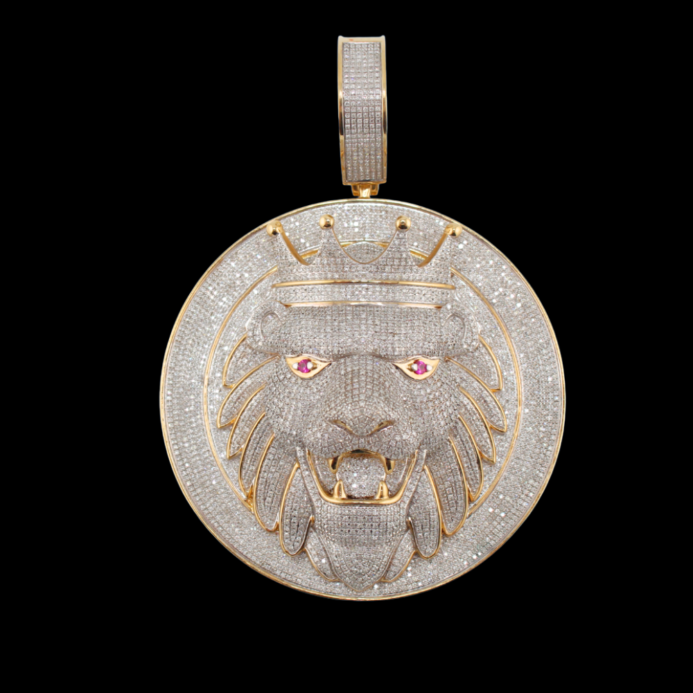 10K Diamond Large Lion Charm