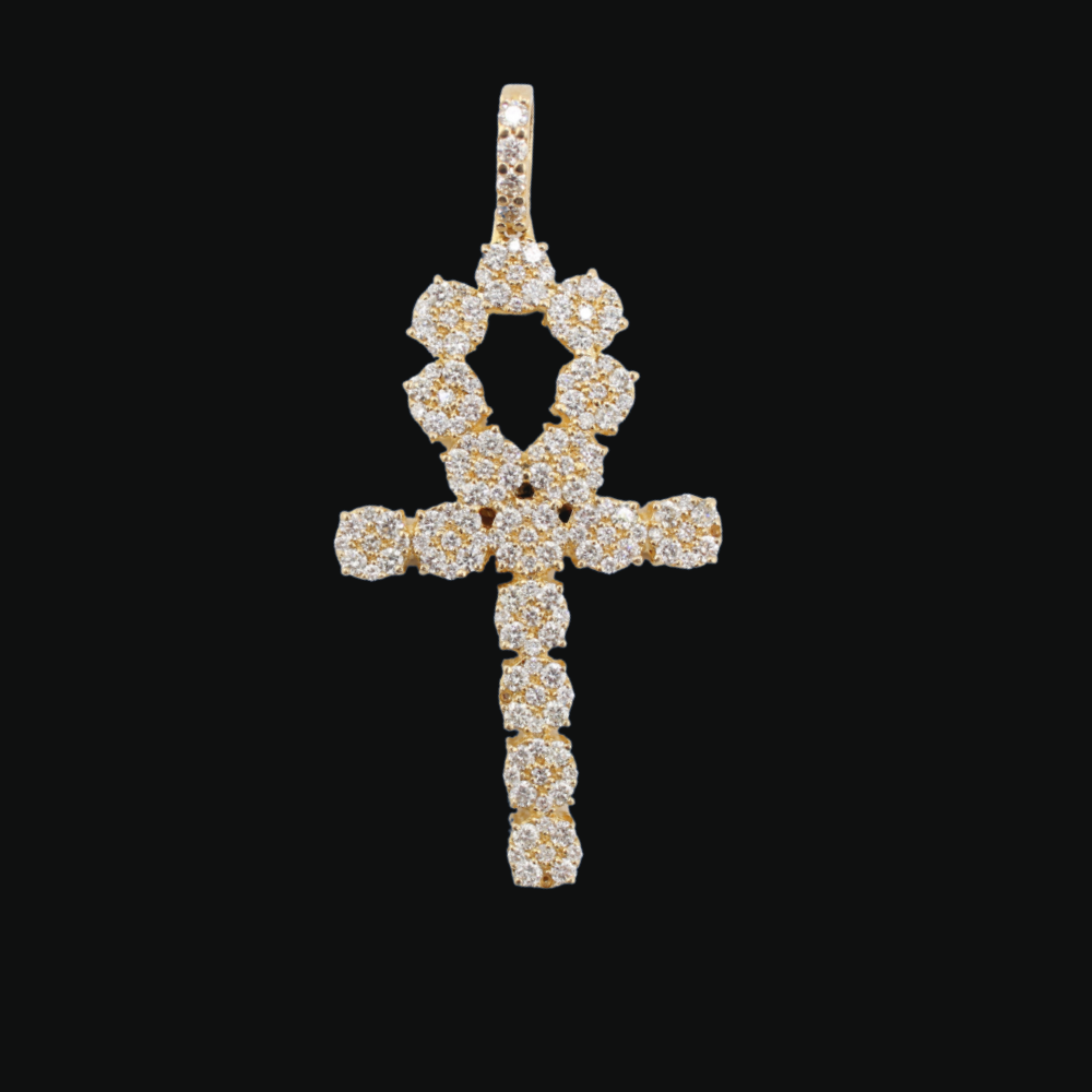 14k Gold and Diamond Cross Pendant