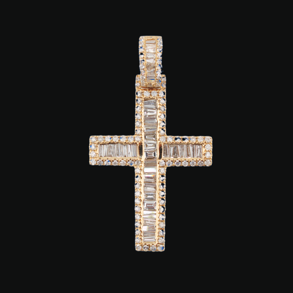 14K Diamond Cross