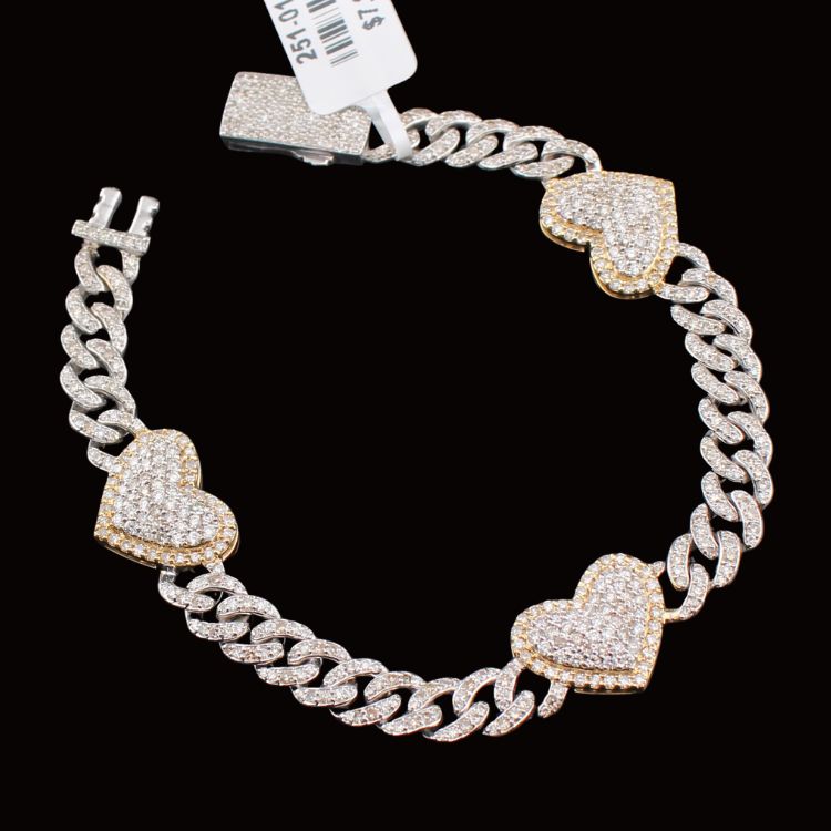 10K Diamond Heart Two Tone Bracelet