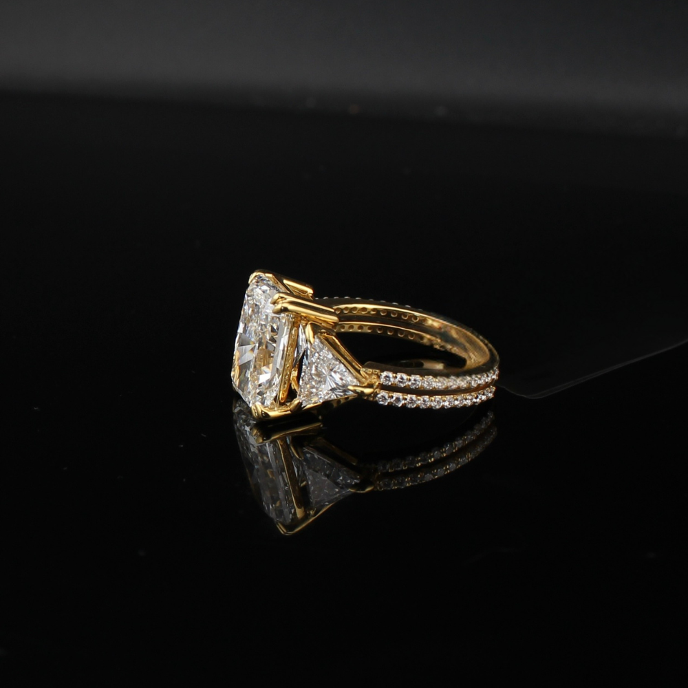 14K Lab Diamond Radiant Engagement Ring