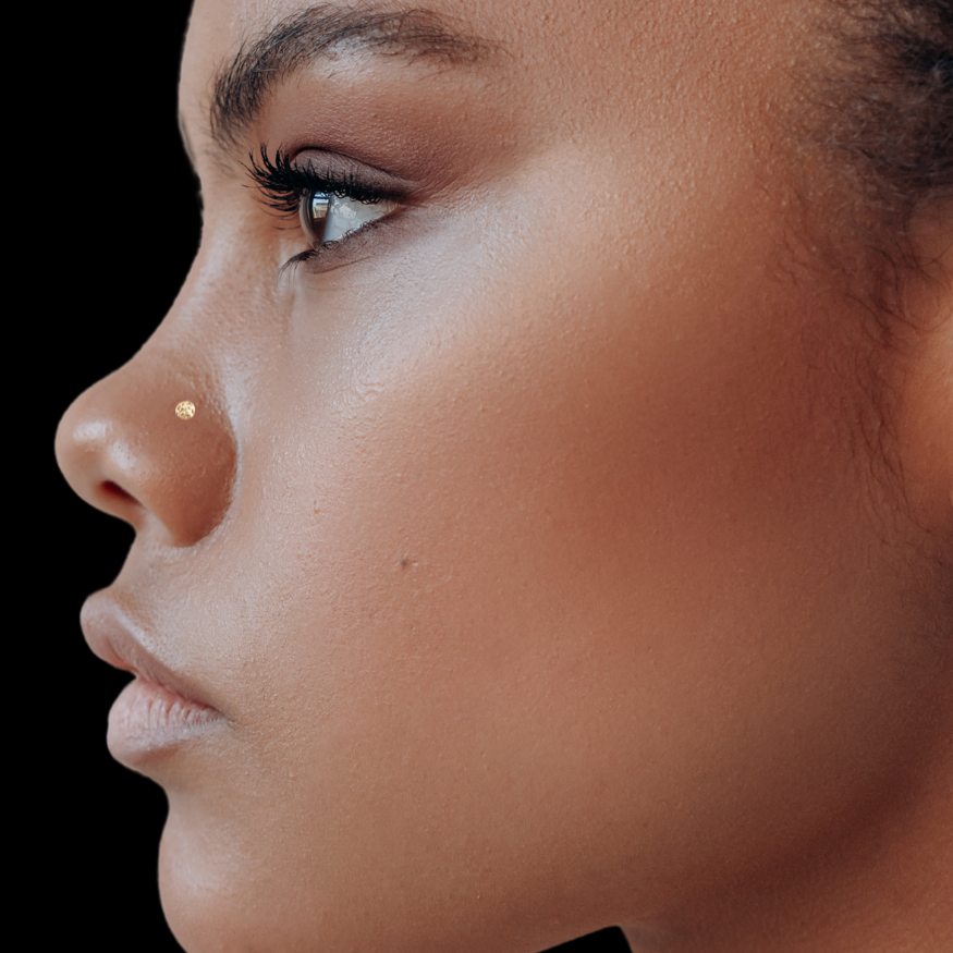 14K Round Nugget Nose Stud