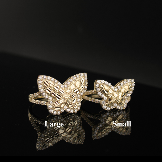 10K Gold Butterfly Nugget Ring