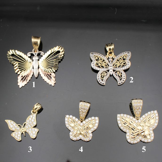 10K Real Gold Butterfly Pendants