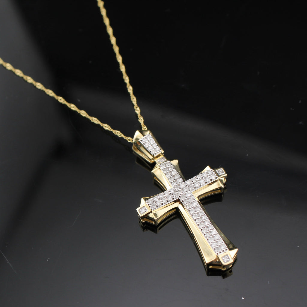 14K Diamond Cross Necklace
