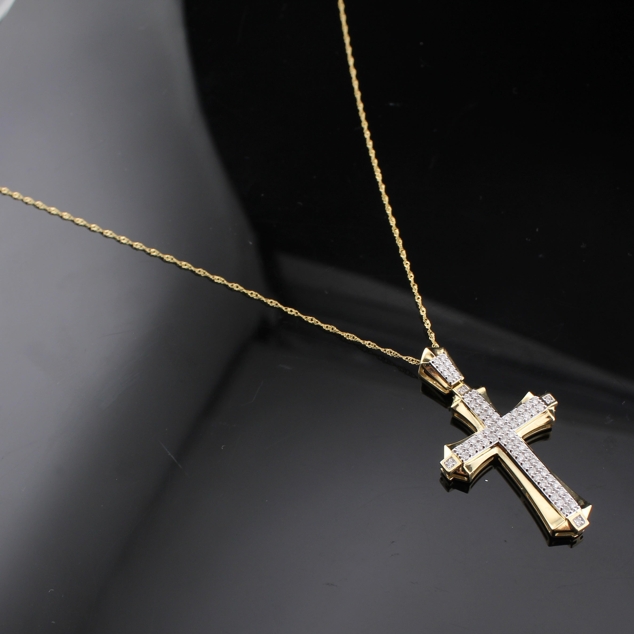 14K Diamond Cross Necklace