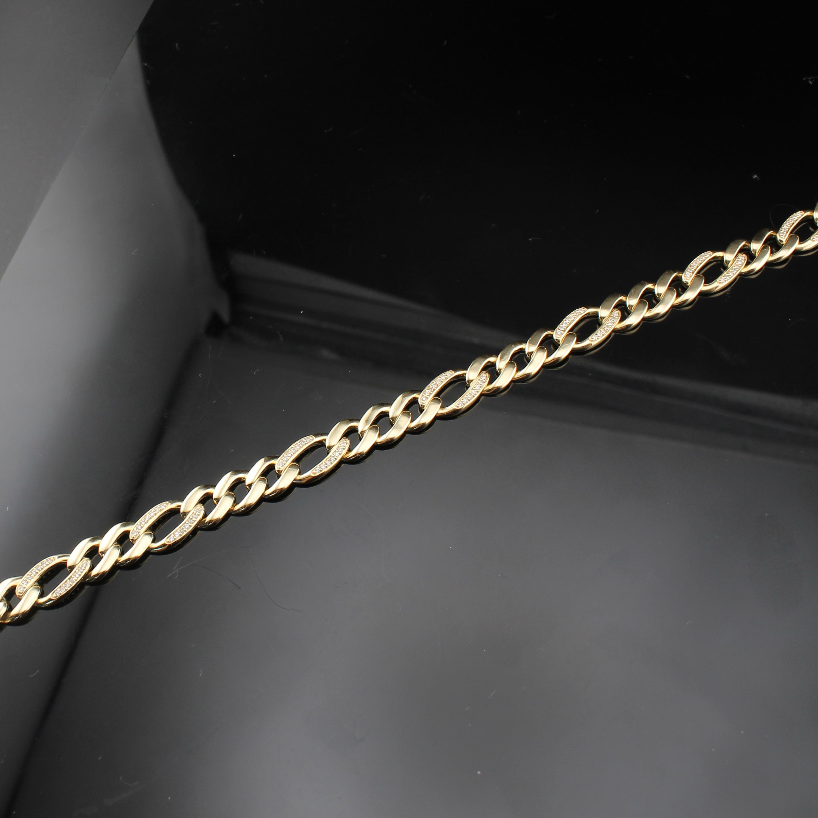 14K Diamond Cuban Bracelet