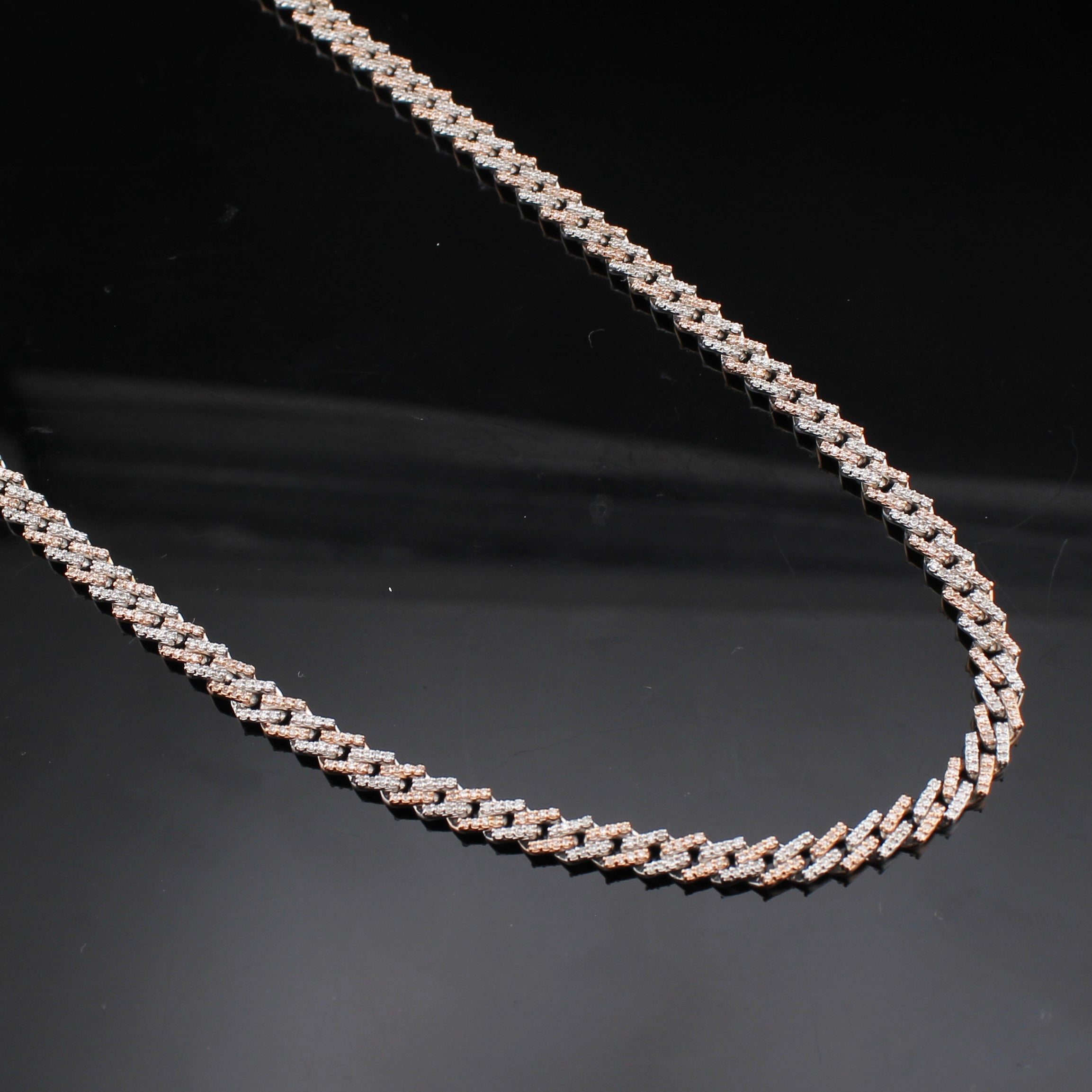 10K Diamond Rose Gold & White Gold Chain