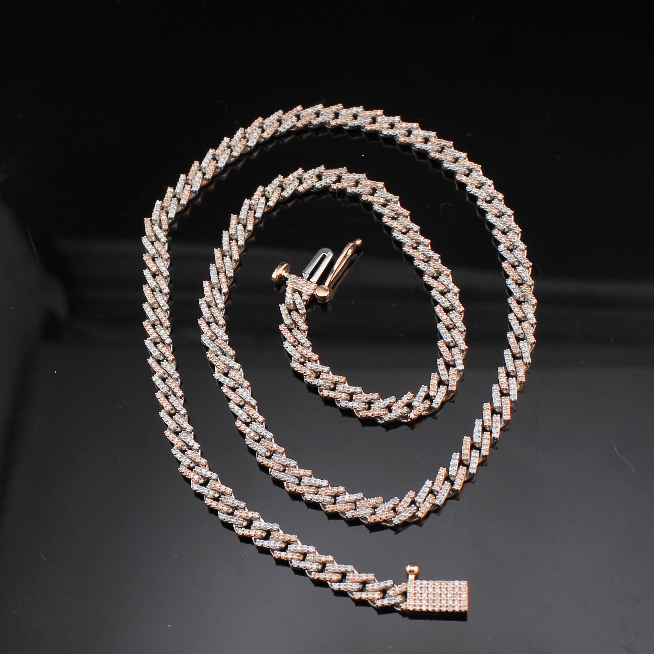 10K Diamond Rose Gold & White Gold Chain