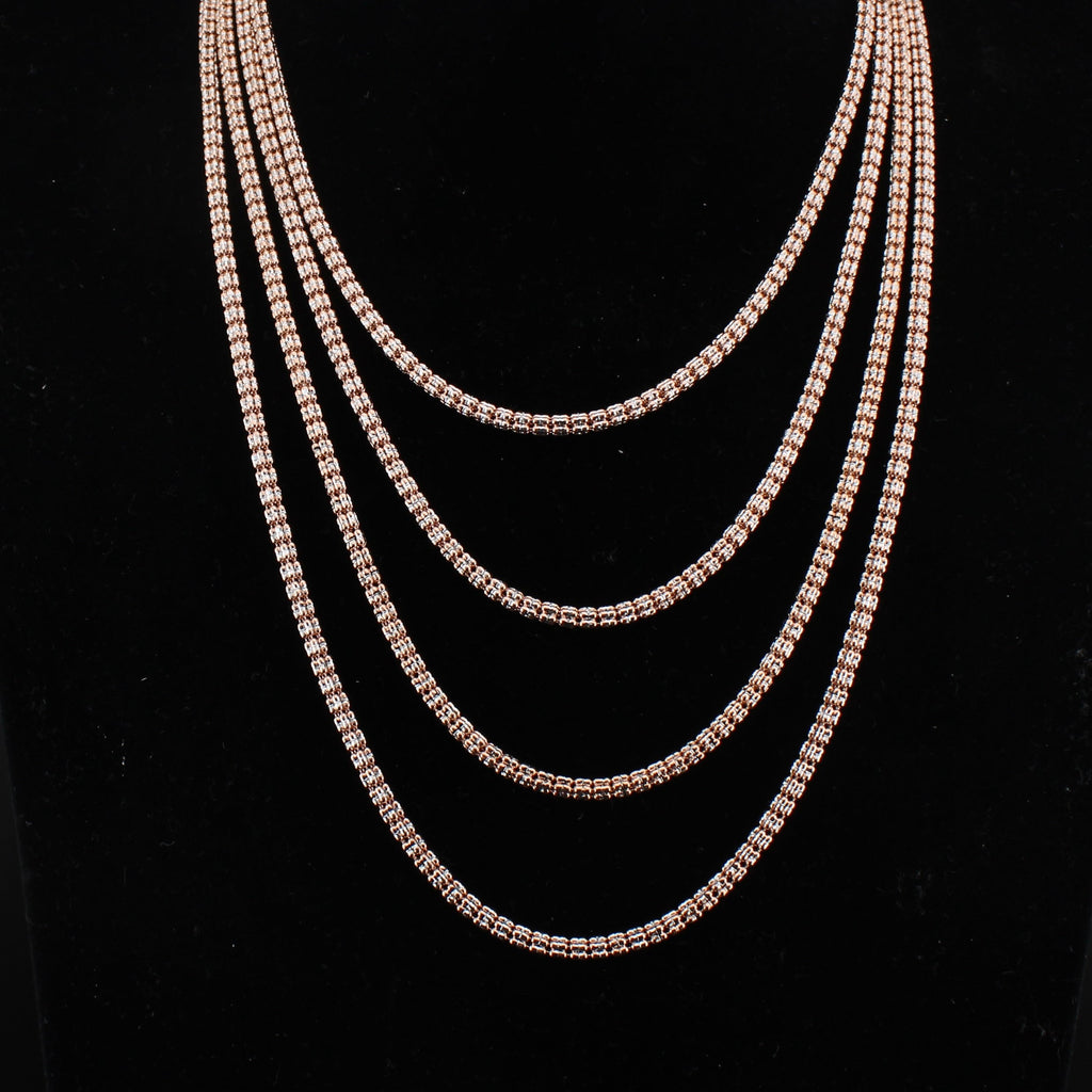 10K Gold Rose Gold Ice Chain 3.2mm