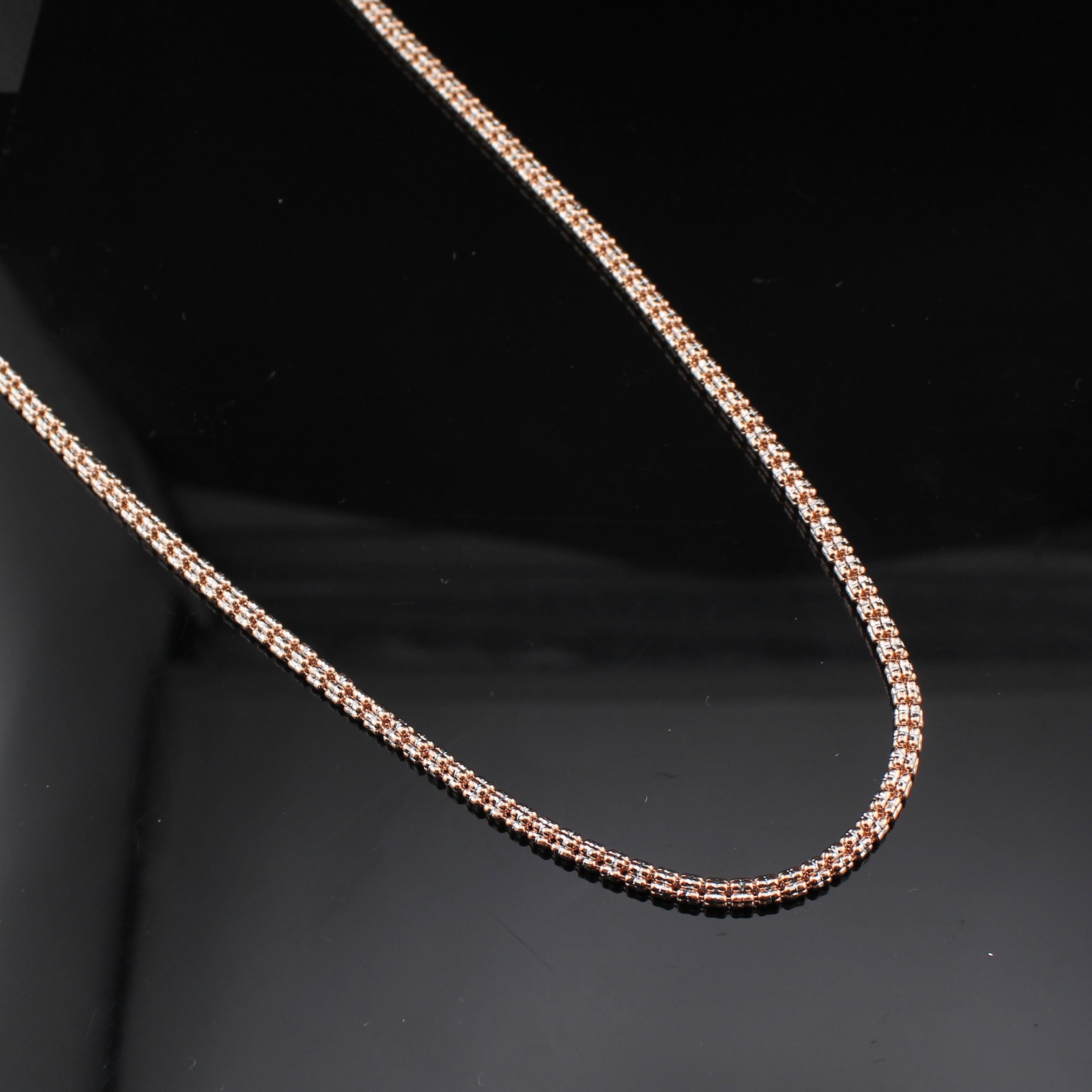 10K Gold Rose Gold Ice Chain 3.2mm