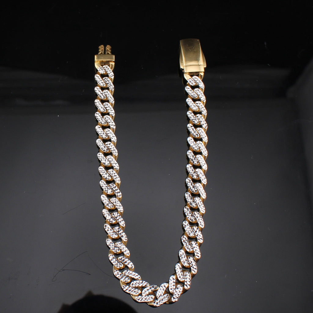 10K Diamond Cut Cuban Bracelet 8in