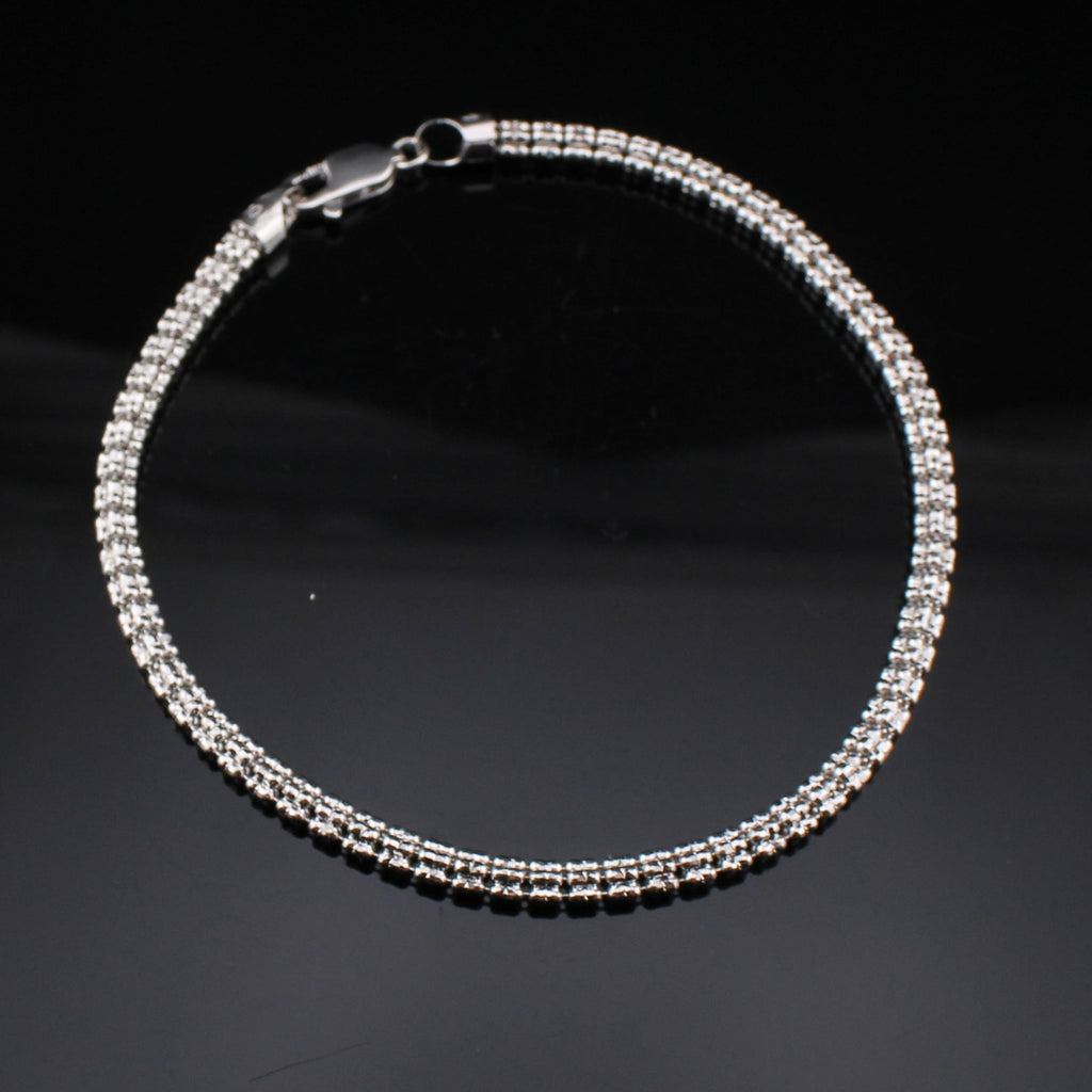10K White Gold Ice Chain Bracelet 3.4mm
