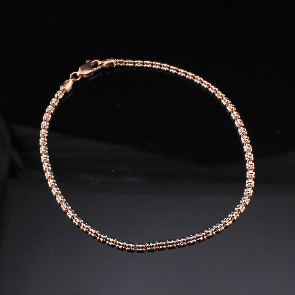 10K Rose Gold Ice Chain Bracelet 2.5mm