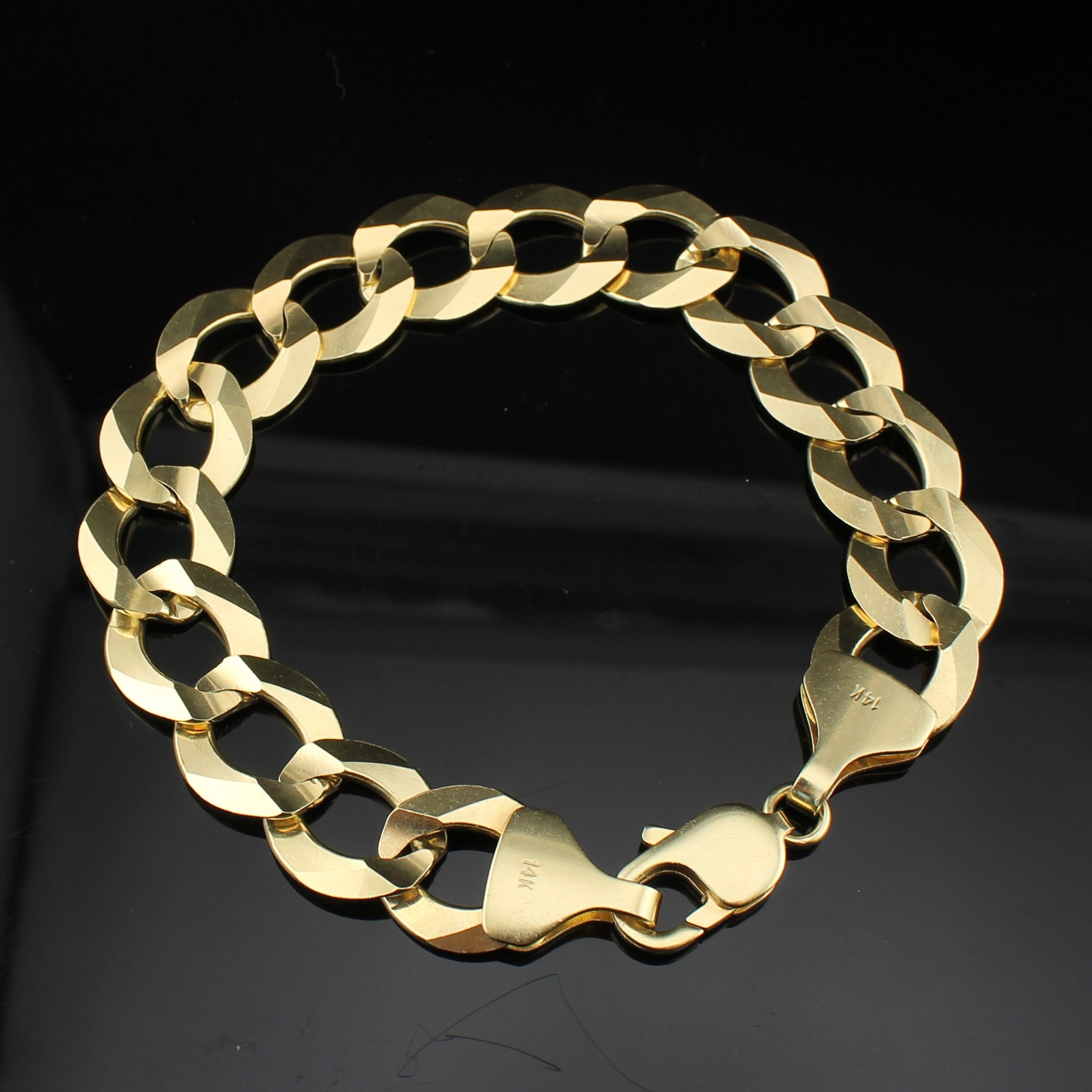 14K Gold Cuban Bracelet 15mm