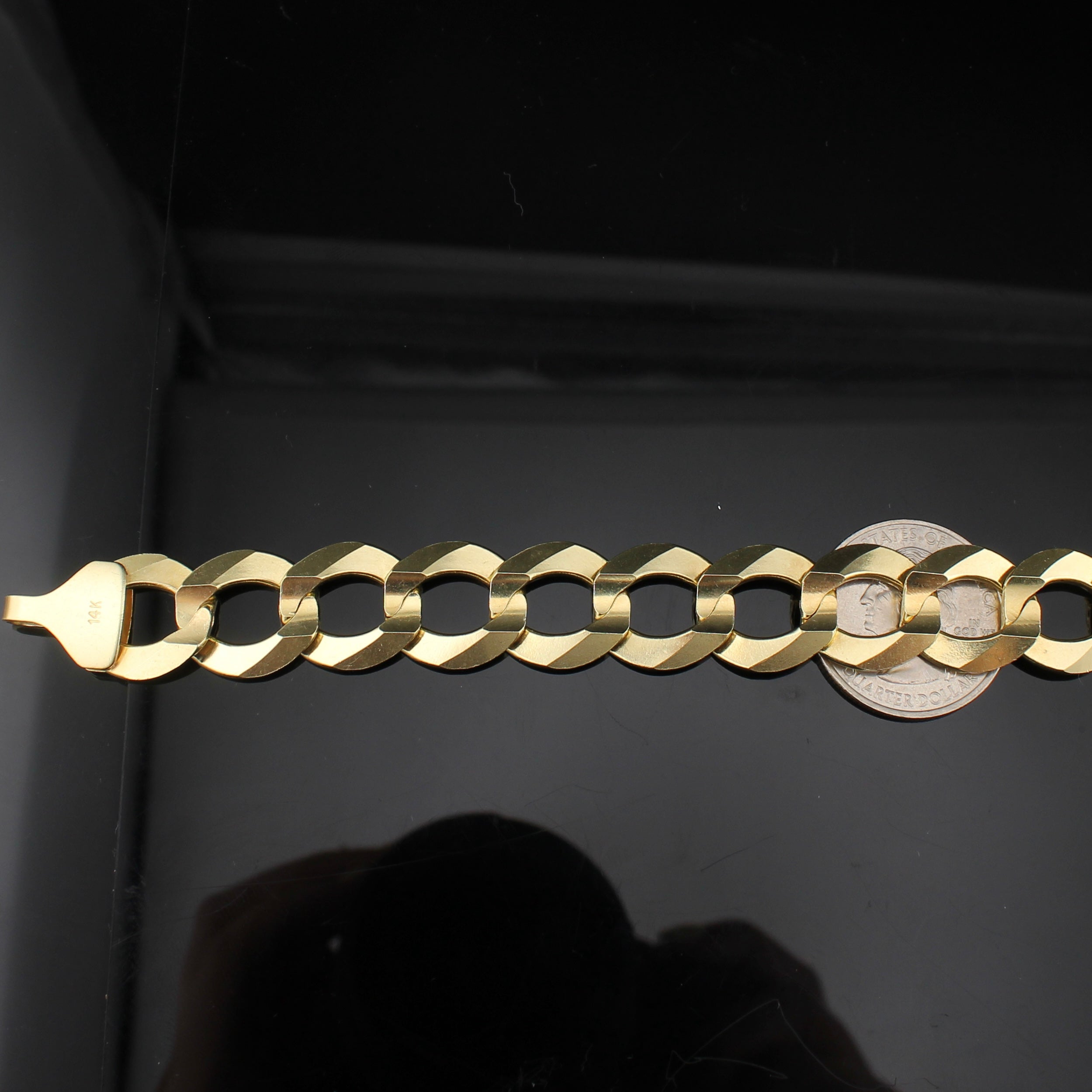 14K Gold Cuban Bracelet 15mm