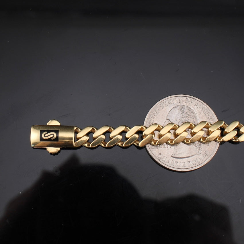 14K Gold Cuban Monoco Style Bracelet 6.5mm
