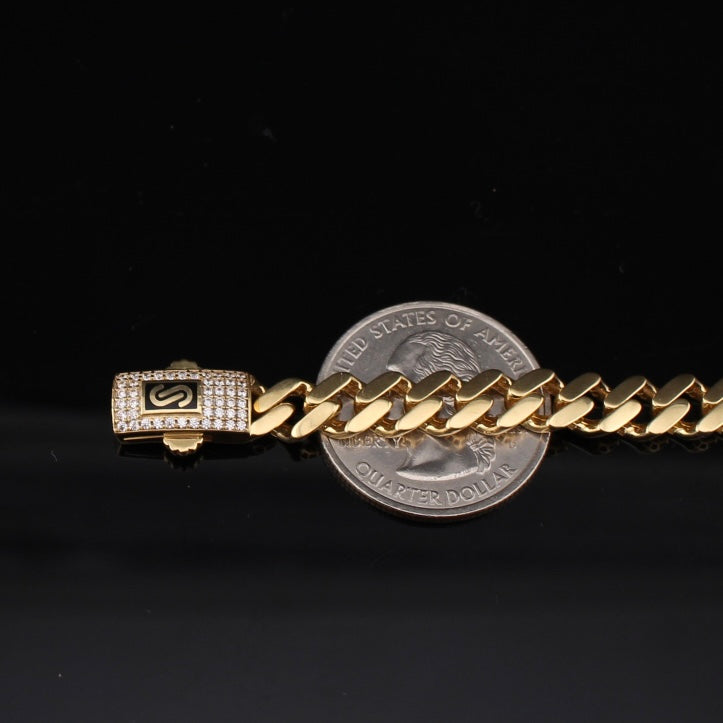 14K Gold Cuban Monoco Style Bracelet 6.5mm