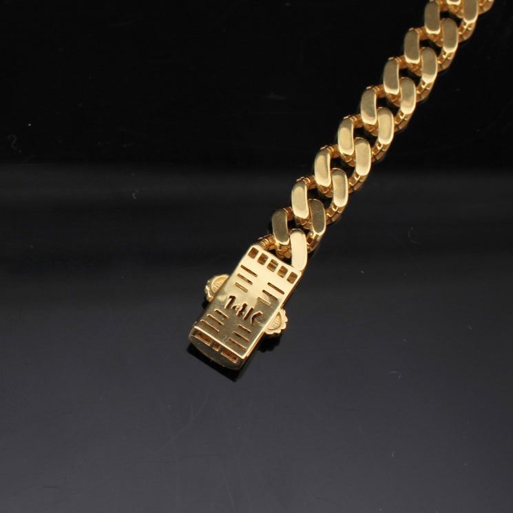 14K Gold Cuban Monoco Style Bracelet 6.5mm