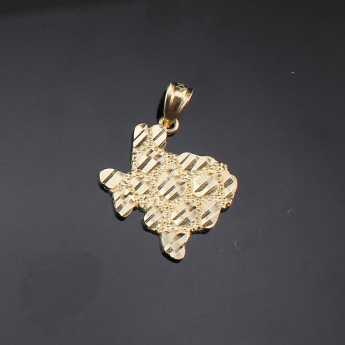 10K Real Gold Texas Nugget Pendant