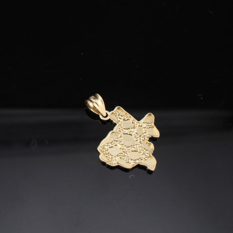 10K Real Gold Texas Nugget Pendant
