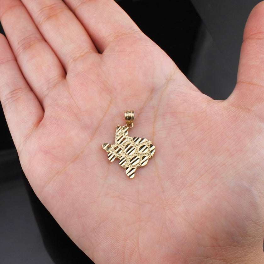10K Real Gold Texas Nugget Pendant