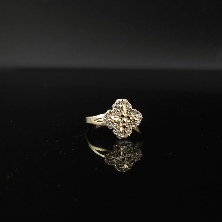 10K Real Gold Clover Nugget Ring