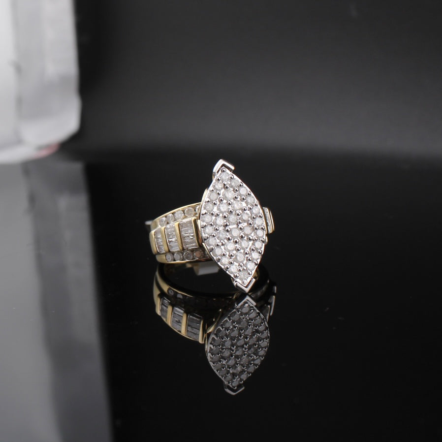 10K Diamond Marquise Shape Ring