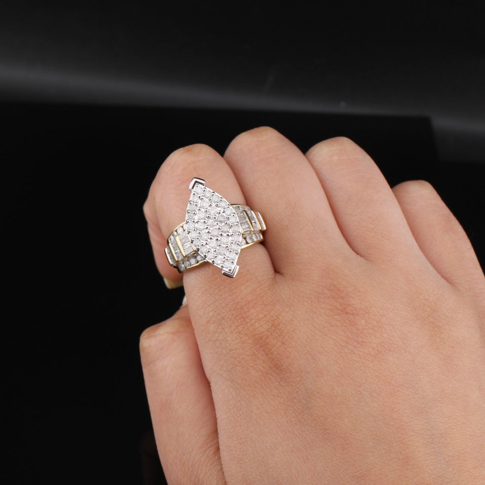 10K Diamond Marquise Shape Ring