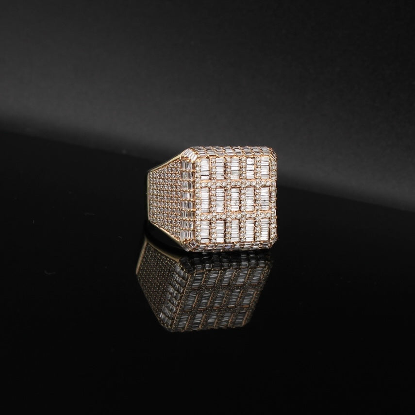 10K Big Diamond Men's Ring