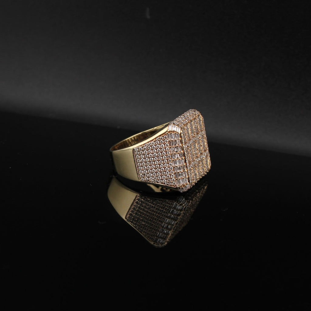 10K Big Diamond Men's Ring