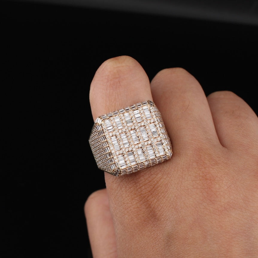 10K Big Diamond Men's Ring