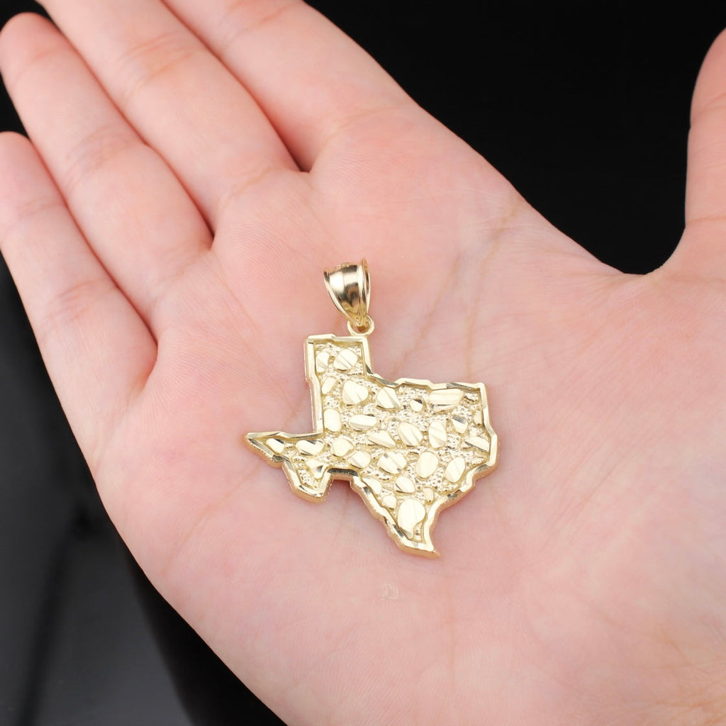 10K Gold Texas Nugget Pendant