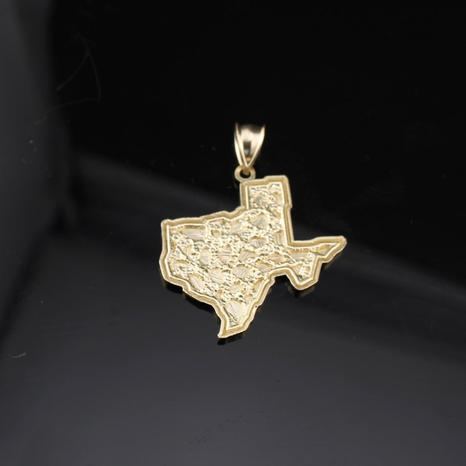 10K Gold Texas Nugget Pendant