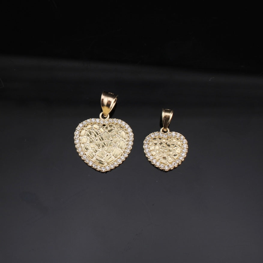 10K Gold Heart Nugget Pendant