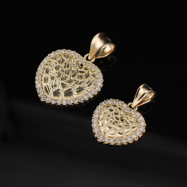 10K Gold Heart Nugget Pendant