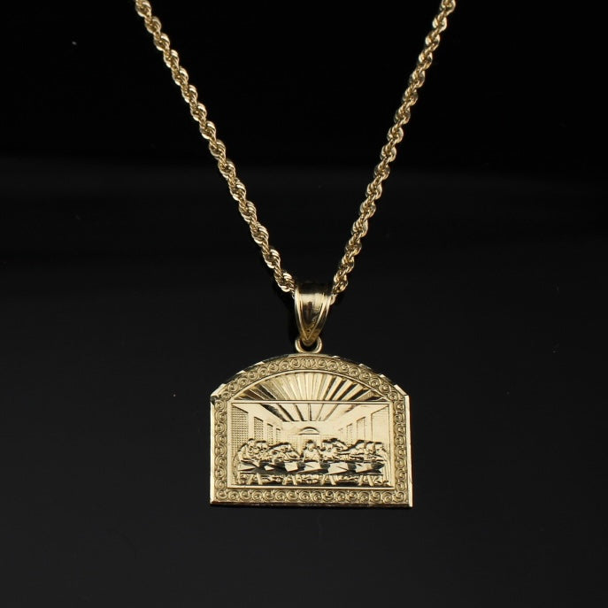 10K Gold Last Supper Pendant & Chain