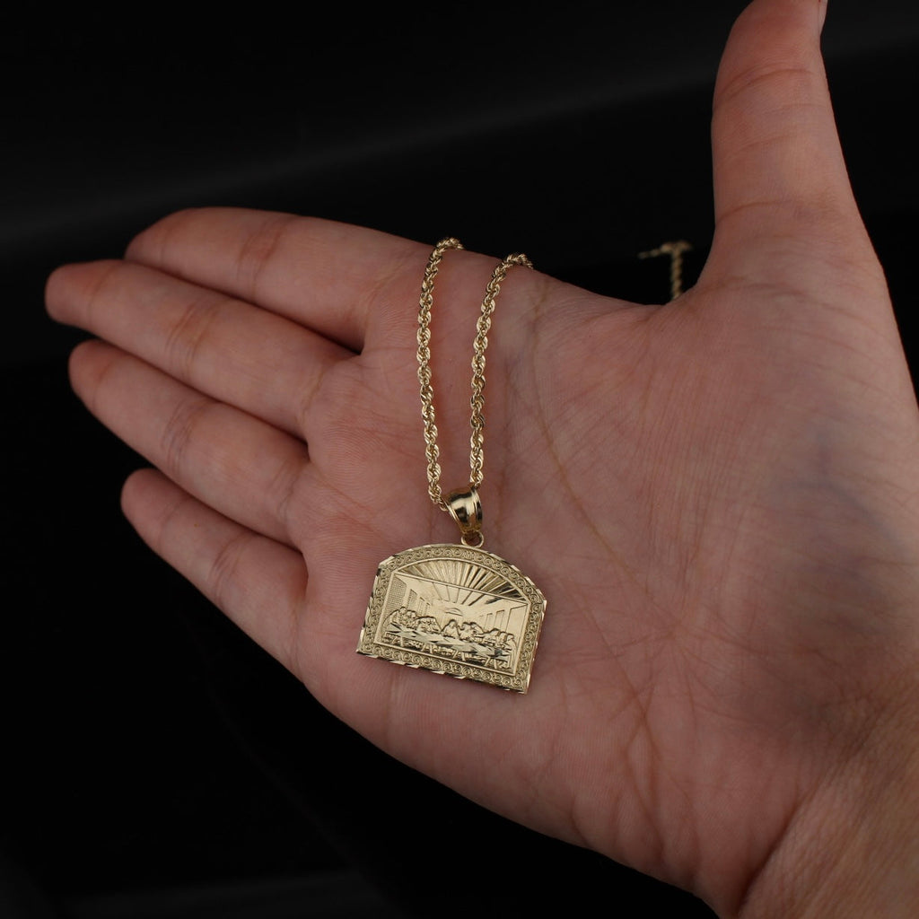 10K Gold Last Supper Pendant & Chain