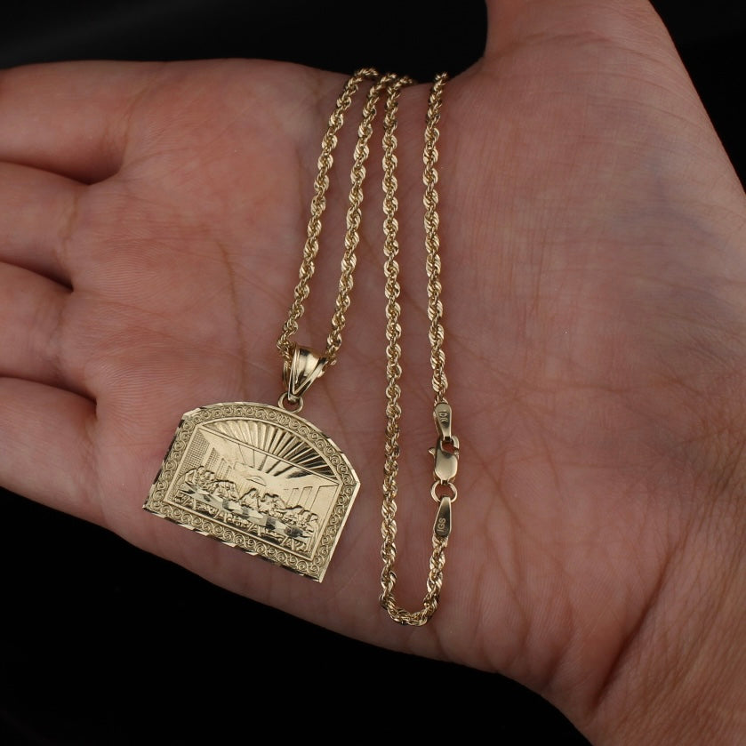 10K Gold Last Supper Pendant & Chain