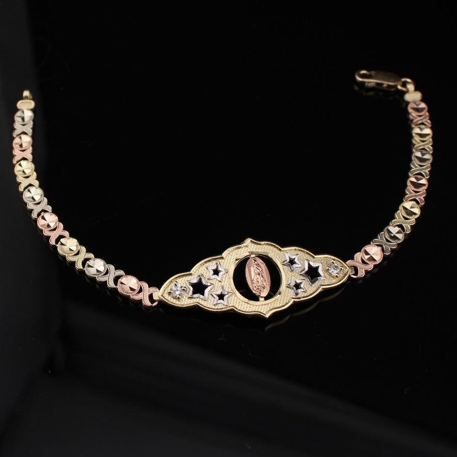 14K Gold Virgin Mary Bracelet