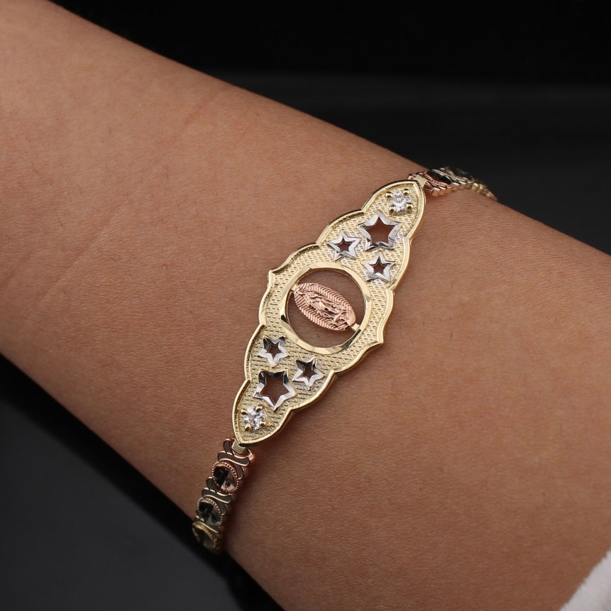 14K Gold Virgin Mary Bracelet