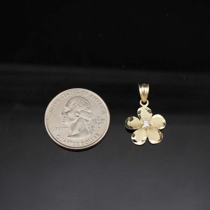 10K Gold Flower Pendant